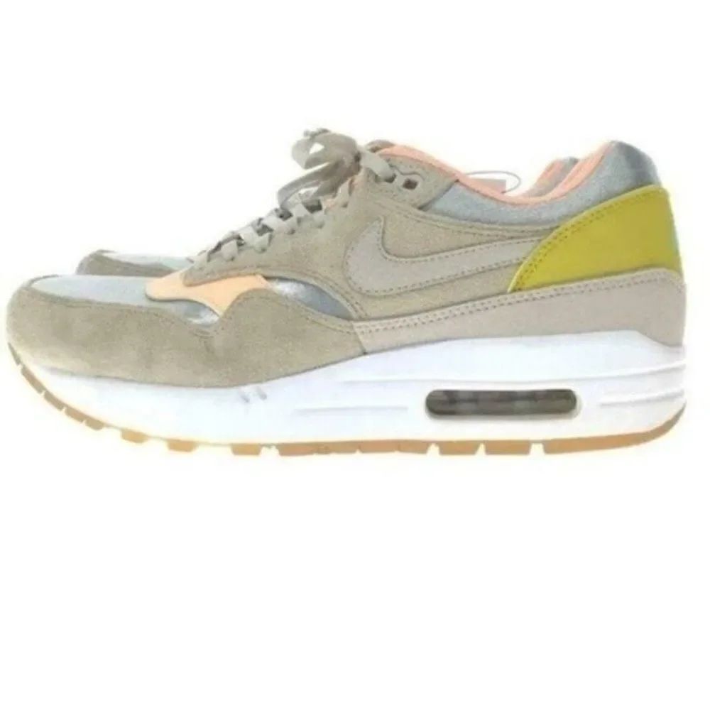 Nike Air Max 1 Premium woman sneakers 7.5 BoxS metallic silver with brown suede